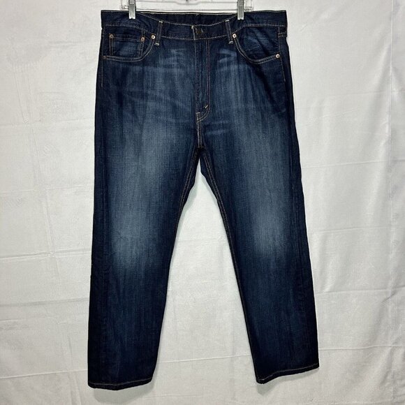 Levi's 505 Regular Fit Straight Leg Blue Denim High-Rise Jeans Size 40x30 - Picture 1 of 9